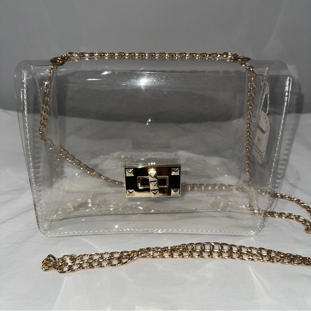 Clear Gold Chain Women Bag